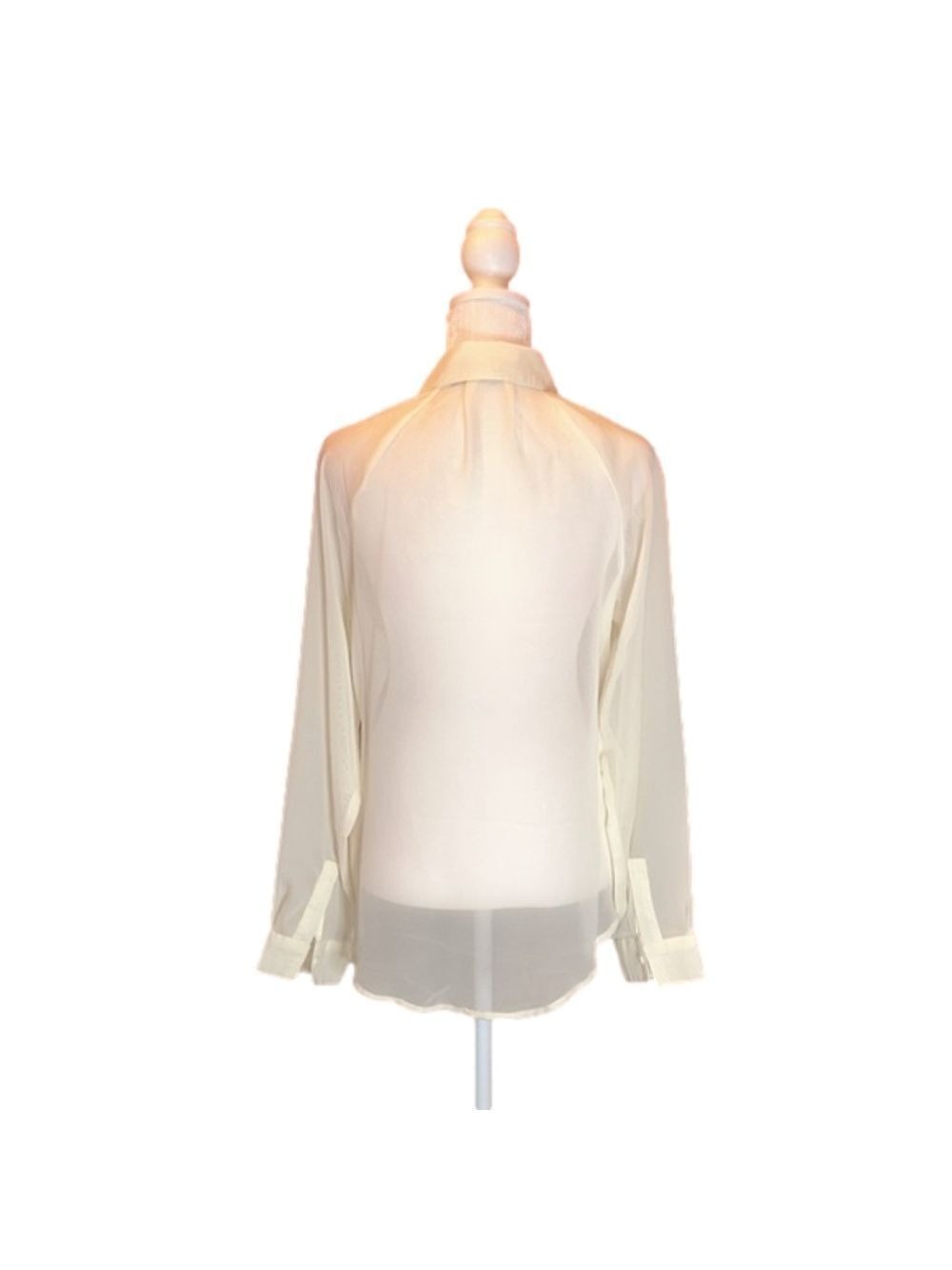 ALI & KRIS  NWT! Fantastic Vanilla Sheer Blouse w/ Collar Bling! Size M - Picture 3 of 9